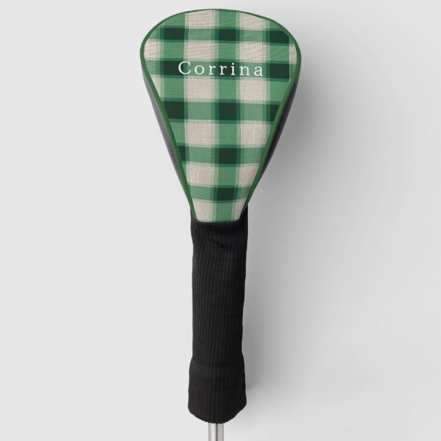 Funda Para Palo De Golf Placa de crema verde (Anverso)