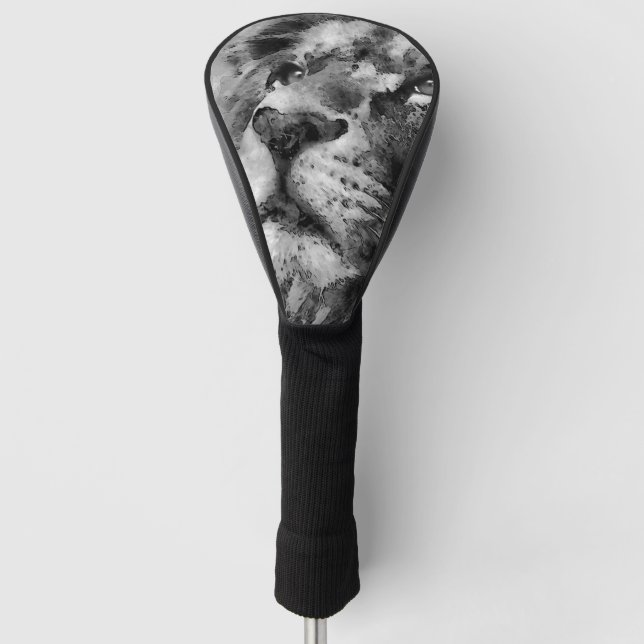 Funda Para Palo De Golf Placid Lion Face Silver (Anverso)