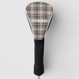 Funda Para Palo De Golf Plaid Beige Personalizado