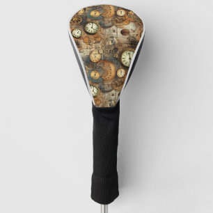 Funda Para Palo De Golf Planos de ingeniería Steampunk marrón latón