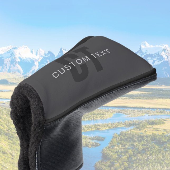 Funda Para Palo De Golf Plantilla de diseño de monograma editable gris osc (Subido por el creador)