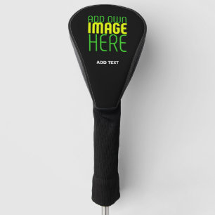 FUNDA PARA PALO DE GOLF PLANTILLA DE TEXTO DE IMAGEN NEGRA SENCILLA EDITAB