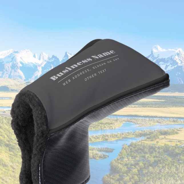 Funda Para Palo De Golf Plantilla de texto retro-moderno editable | Gris o (Subido por el creador)