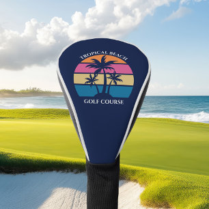Funda Para Palo De Golf Playa Tropical Cueva Palm Tree Personalizado Beach