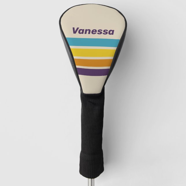 Funda Para Palo De Golf Plum Dust Rainbow Across Striping with Name (Anverso)