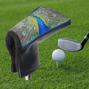 Funda Para Palo De Golf Pluma de plumas de pavo real azul