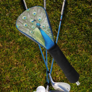 Funda Para Palo De Golf Pluma de plumas de pavo real azul