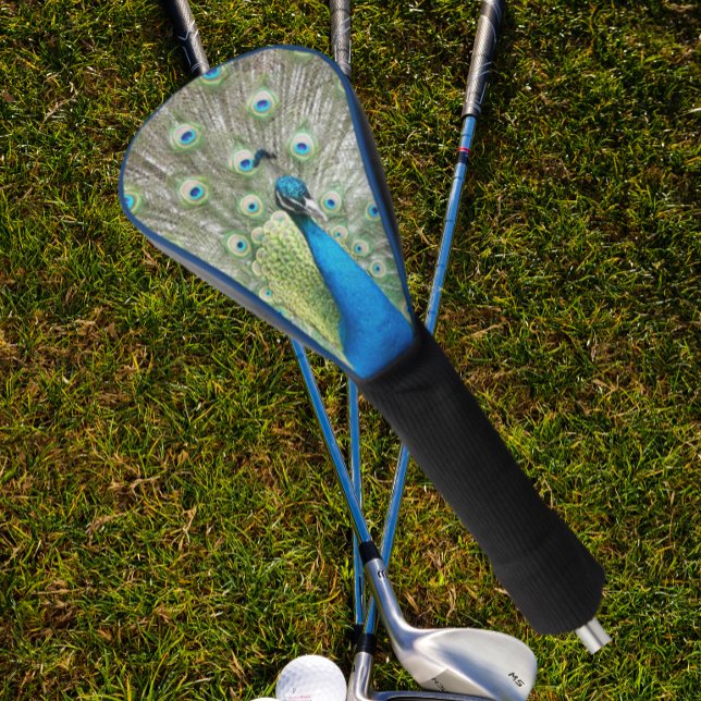Funda Para Palo De Golf Pluma de plumas de pavo real azul (In Situ Golfing)