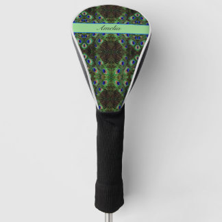 Funda Para Palo De Golf Plumaje Real - Patrón de pluma de pavo real de luj