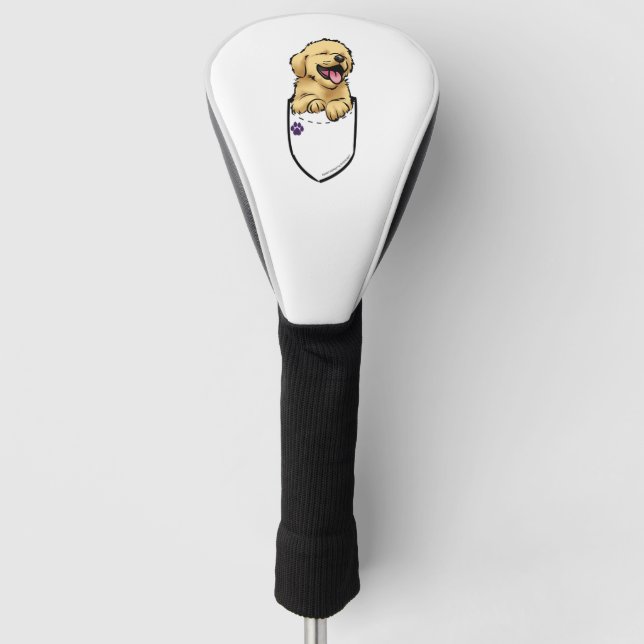 Funda Para Palo De Golf Pocket Puppiez - Golden Retriever (Anverso)