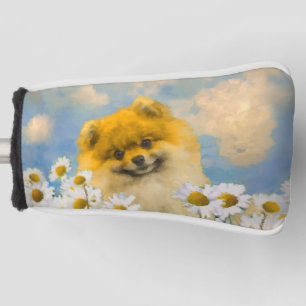 Funda Para Palo De Golf Pomeranian en las margaritas que pintan - arte
