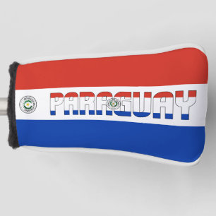 Funda Para Palo De Golf Portada de cabeza patriótica con bandera paraguaya