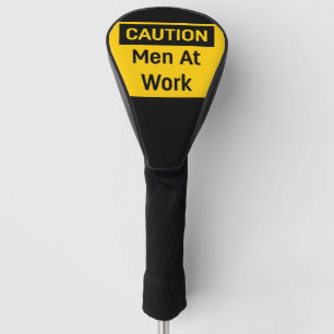 Funda Para Palo De Golf PRECAUCIÓN Hombres en el trabajo Amarillo y Negro