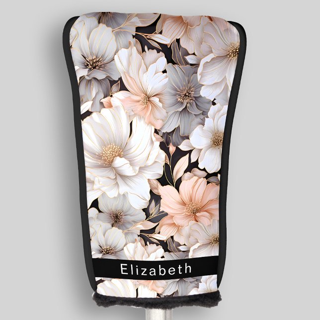 Funda Para Palo De Golf Pretty Peach and White Peony Personalized (Subido por el creador)