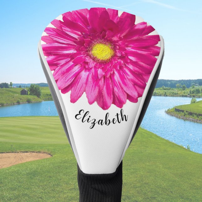 Funda Para Palo De Golf Pretty pink daisy flower custom name womens (Subido por el creador)
