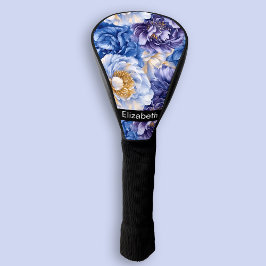Funda Para Palo De Golf Pretty Pretty Blue Peony Personalized