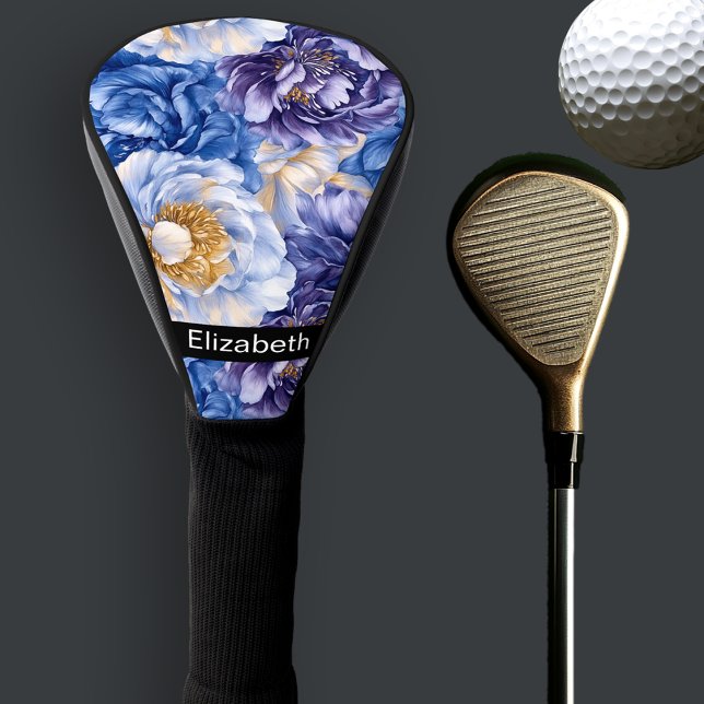 Funda Para Palo De Golf Pretty Pretty Blue Peony Personalized (Subido por el creador)