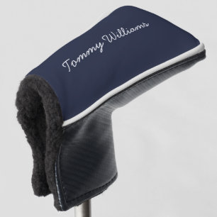Funda Para Palo De Golf Profesional azul de la marina minimalista simple