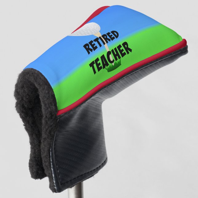 Funda Para Palo De Golf Profesor retirado, pelota de golf en el tee (Anverso 3/4)