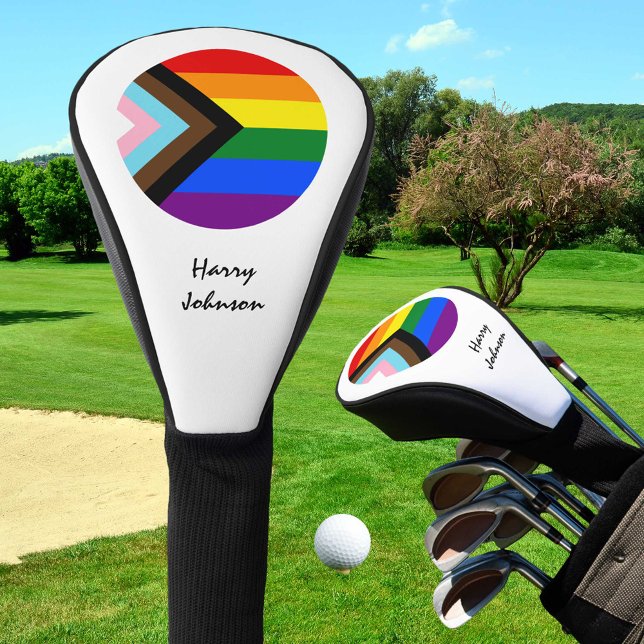 Funda Para Palo De Golf Progreso Bandera Arcoiris y Orgullo, monogramado / (Subido por el creador)