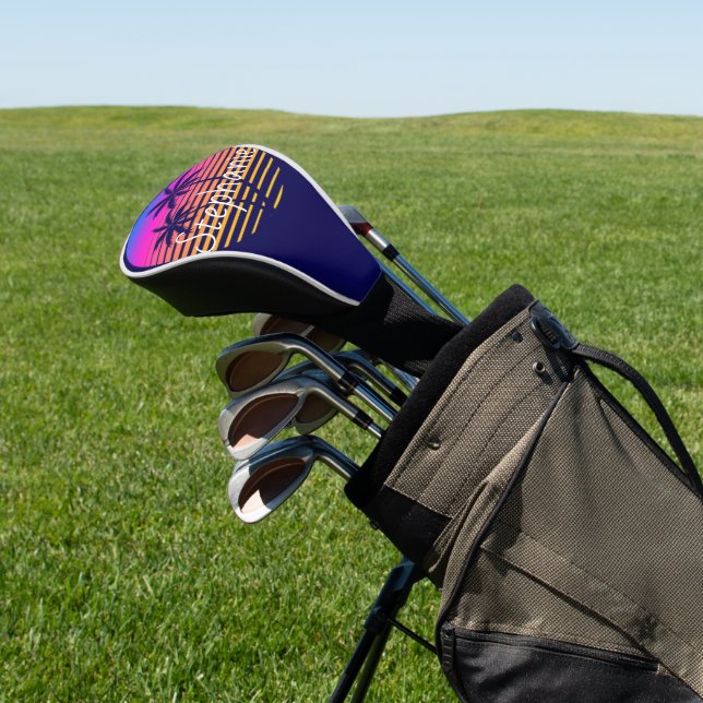 Funda Para Palo De Golf Puesta de sol retro personalizada   (In Situ)