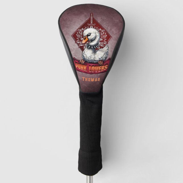 Funda Para Palo De Golf Punk Swan: El rebelde de plumas. (Anverso)