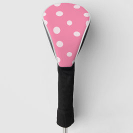 Funda Para Palo De Golf Punto de polka rosa pálido sobre rosa