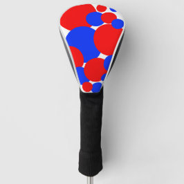 Funda Para Palo De Golf Puntos de Polka Rojo, Blanco y Azul