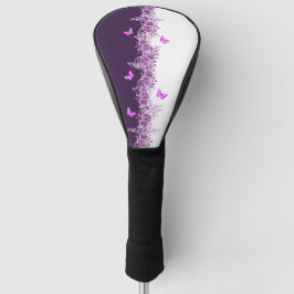 Funda Para Palo De Golf Purple Botanical Butterflies Golf Head Cover