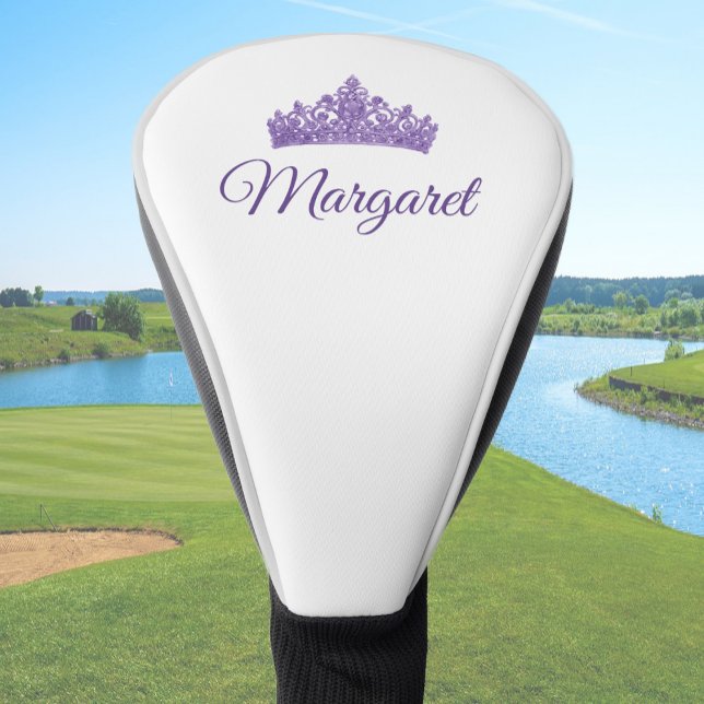 Funda Para Palo De Golf Purple Crown and Custom Name Pretty (Subido por el creador)