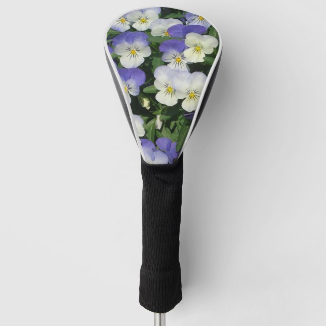 Funda Para Palo De Golf Purple Pansies Garden Floral (Anverso)