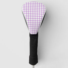 Funda Para Palo De Golf Purple White Checker Diamond Pattern
