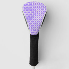 Funda Para Palo De Golf Purple White Hearts Pattern