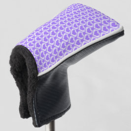 Funda Para Palo De Golf Purple White Hearts Pattern