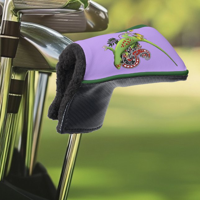 Funda Para Palo De Golf Púrpura de la tribu Gecko verde (Subido por el creador)