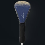 Funda Para Palo De Golf Purpurina azul de la marina de oro guión Monograma<br><div class="desc">Cubierta del controlador de golf Gold y Navy Blue Sparkle Purpurina Script Monograma Nombre de Golf. Esto hace que el dulce perfecto cumpleaños 16,  boda,  ducha de novia,  aniversario,  ducha de bebé o fiesta de soltera sea regalo para alguien que ama el lujo glam y los estilos de moda.</div>