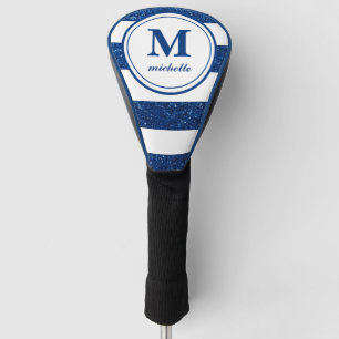 Funda Para Palo De Golf Purpurina azul  Golf  monograma de NOMBRE personal