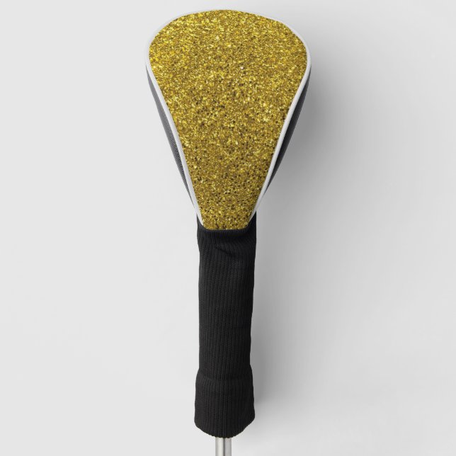 Funda Para Palo De Golf Purpurina de oro elegante  (Anverso)