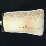 Funda Para Palo De Golf Purpurina de oro Monograma Metalizado Nombre de Gl<br><div class="desc">Tapa del putter de golf con el nombre Metalizado del monograma de oro del Purpurina de la espuma metálica del Relieve metalizado Faux de oro. Esto hace que el dulce perfecto cumpleaños 16, boda, ducha de novia, aniversario, ducha de bebé o fiesta de soltera sea regalo para alguien que ama...</div>