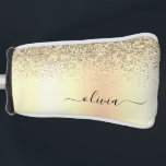 Funda Para Palo De Golf Purpurina de oro Monograma Metalizado Nombre de Gl<br><div class="desc">Tapa del putter de golf con el nombre Metalizado del monograma de oro del Purpurina de la espuma metálica del Relieve metalizado Faux de oro. Esto hace que el dulce perfecto cumpleaños 16, boda, ducha de novia, aniversario, ducha de bebé o fiesta de soltera sea regalo para alguien que ama...</div>