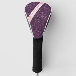 Funda Para Palo De Golf Purpurina espumoso bloque de color rosa en monogra