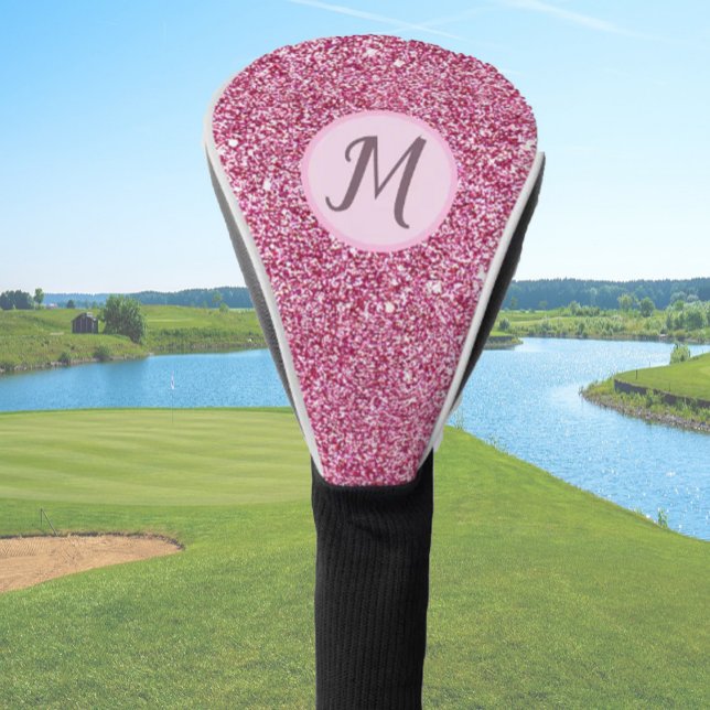 Funda Para Palo De Golf Purpurina glamur rosa elegante personalizado monog (Subido por el creador)