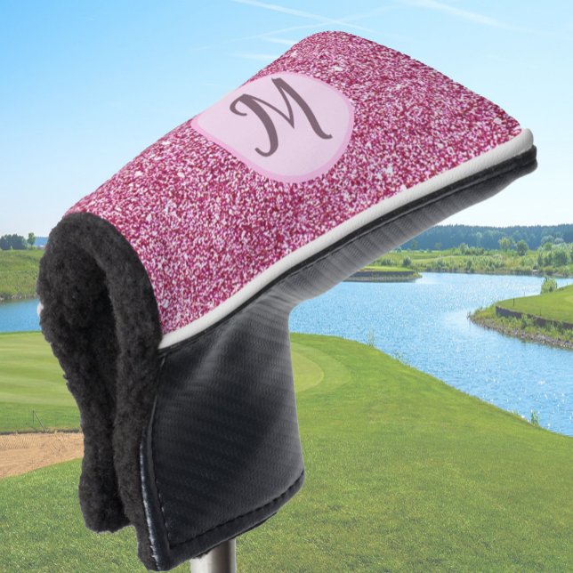 Funda Para Palo De Golf Purpurina glamur rosa elegante personalizado monog (Subido por el creador)