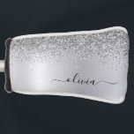Funda Para Palo De Golf Purpurina plateado Sparkle Glam Monograma Metaliza<br><div class="desc">Tapa del putter de golf con el nombre Metalizado del monograma de Relieve metalizado de Faux plateado Purpurina de espuma metálica de espuma de . Esto hace que el dulce perfecto cumpleaños 16, boda, ducha de novia, aniversario, ducha de bebé o fiesta de soltera sea regalo para alguien que ama...</div>