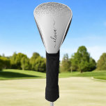 Funda Para Palo De Golf Purpurina plateado Sparkle Glam Monograma Metaliza<br><div class="desc">Cubierta del controlador de golf con el nombre de monograma Metalizado cepillado del Purpurina de espuma metálica de Relieve metalizado Faux plateado. Esto hace que el dulce perfecto cumpleaños 16, boda, ducha de novia, aniversario, ducha de bebé o fiesta de soltera sea regalo para alguien que ama el lujo glam...</div>