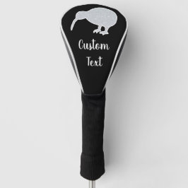 Funda Para Palo De Golf Purpurina Silver NZ Kiwi sobre negro, conductor Pe