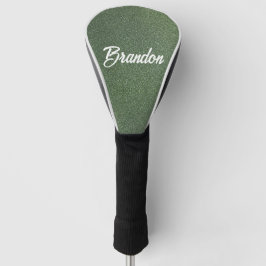 Funda Para Palo De Golf Purpurina verde de nombre personalizado