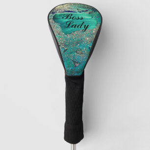 Funda Para Palo De Golf Purpurinoso Aqua Paint sorprende al Jefe Lady