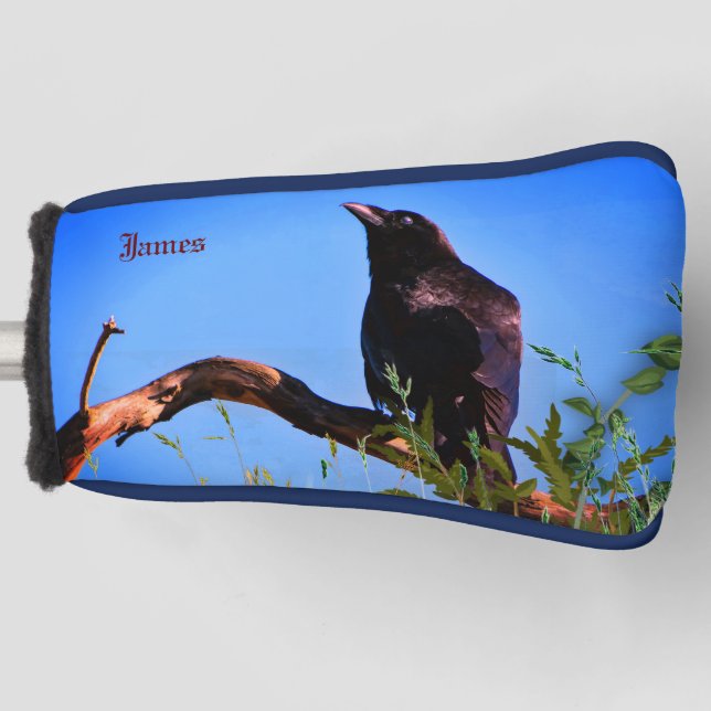 Funda Para Palo De Golf Putter Cuervo Pájaro Negro (Anverso)