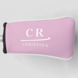 Funda Para Palo De Golf Putter Femenino Rosa Monogram Moderno